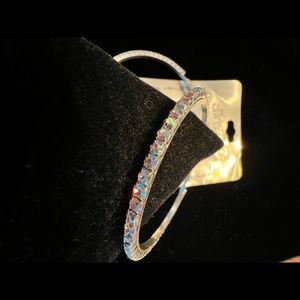 New Rhinestone hoop earrings, never worn
